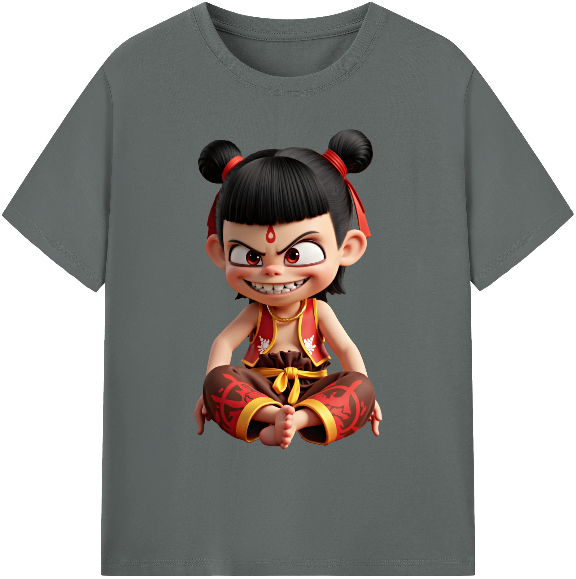 （画像用） Ne Zha 2 ナタ 魔童の大暴れ 綿100％ メンズ半袖Tシャツ｜肌触りやわらか＆通気性